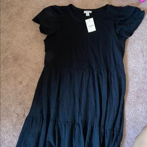 J. Crew Black Puff Sleeve Dress